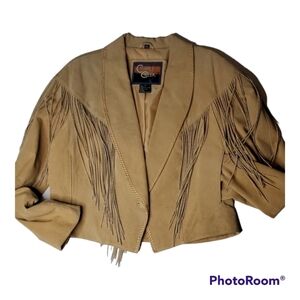 Western Cowgirl Carter Cripple Creek Coastal Cowboy Suede Fringe Jacket XL EUC